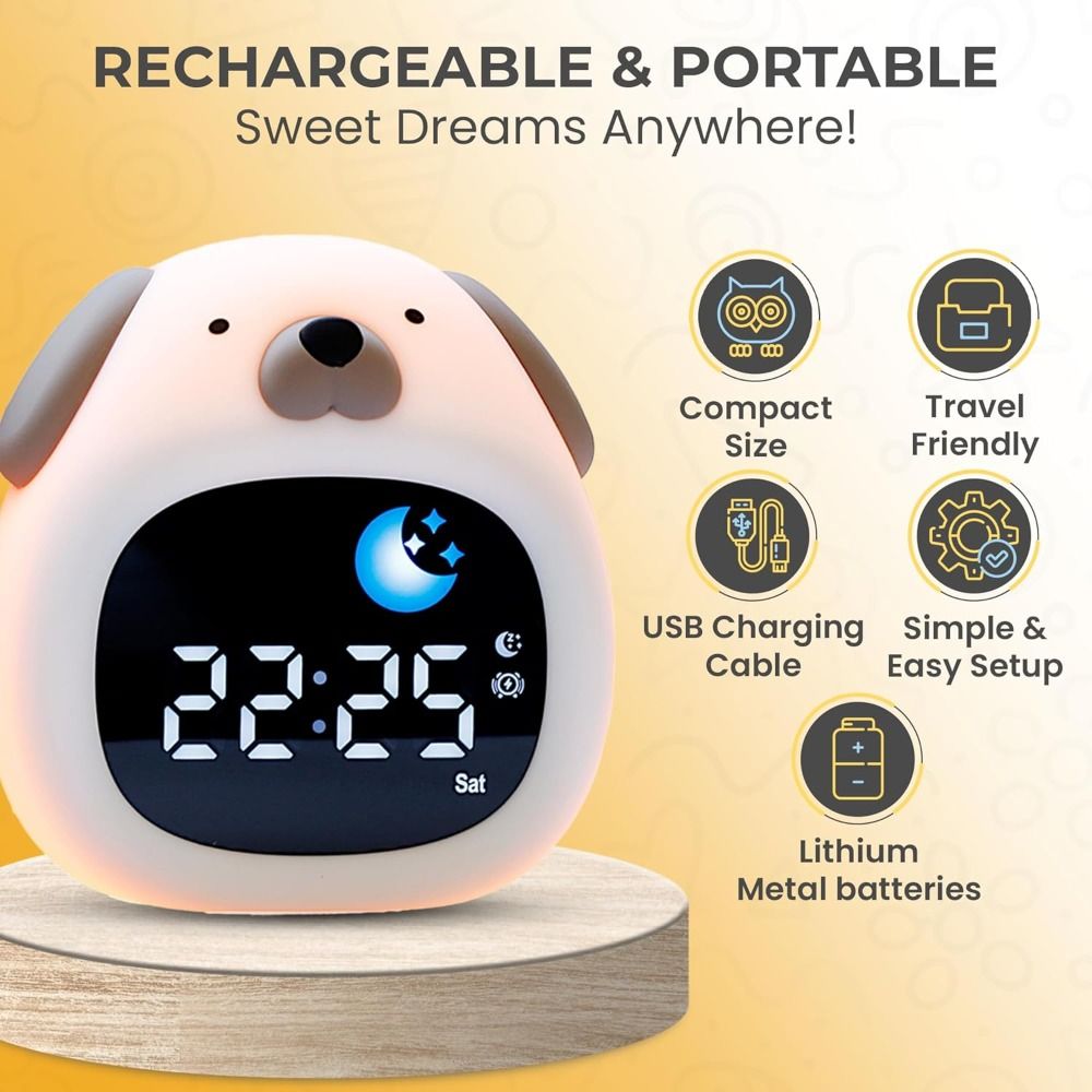 Sound Sleep Trainer Clock - New Bright Alarm Clock Dog Design