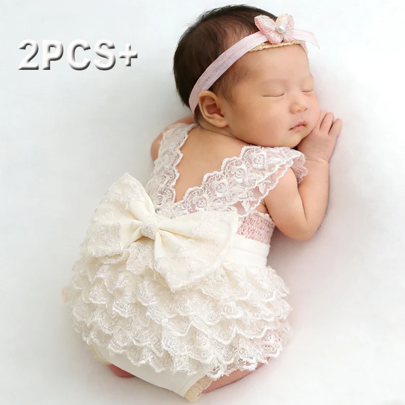 Baby Nursery Set - Ylsteed Newborn Photography Lace Romper Set