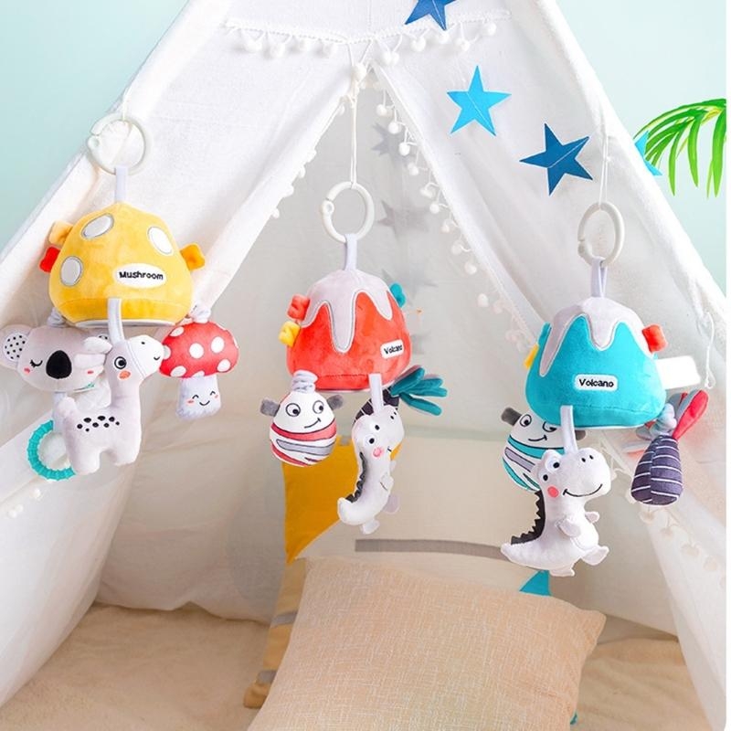 Crib Mobile Musical - QX2D Plush Animal Crib Toy Pull