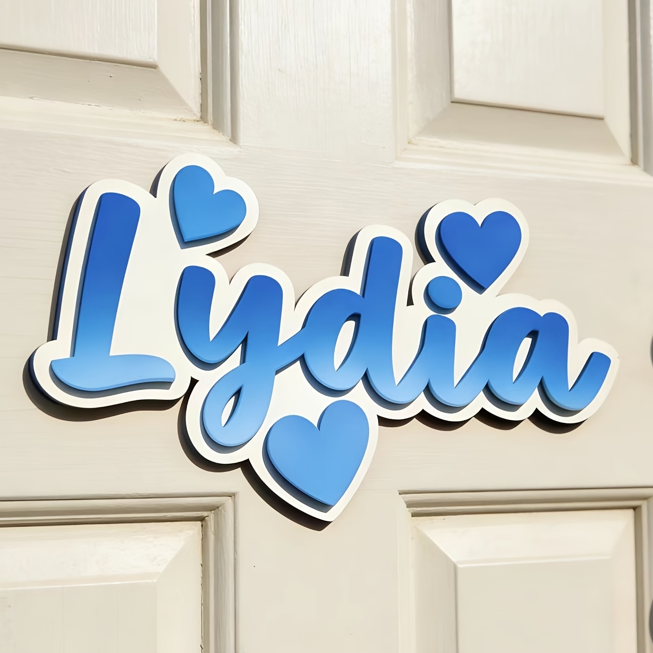 Baby Nursery - Personalized Gradient Heart Name Sign, Customizable