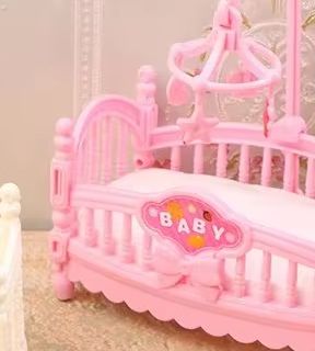 Baby Nursery Game - 1:12 Dollhouse Miniature Mini Baby Bed