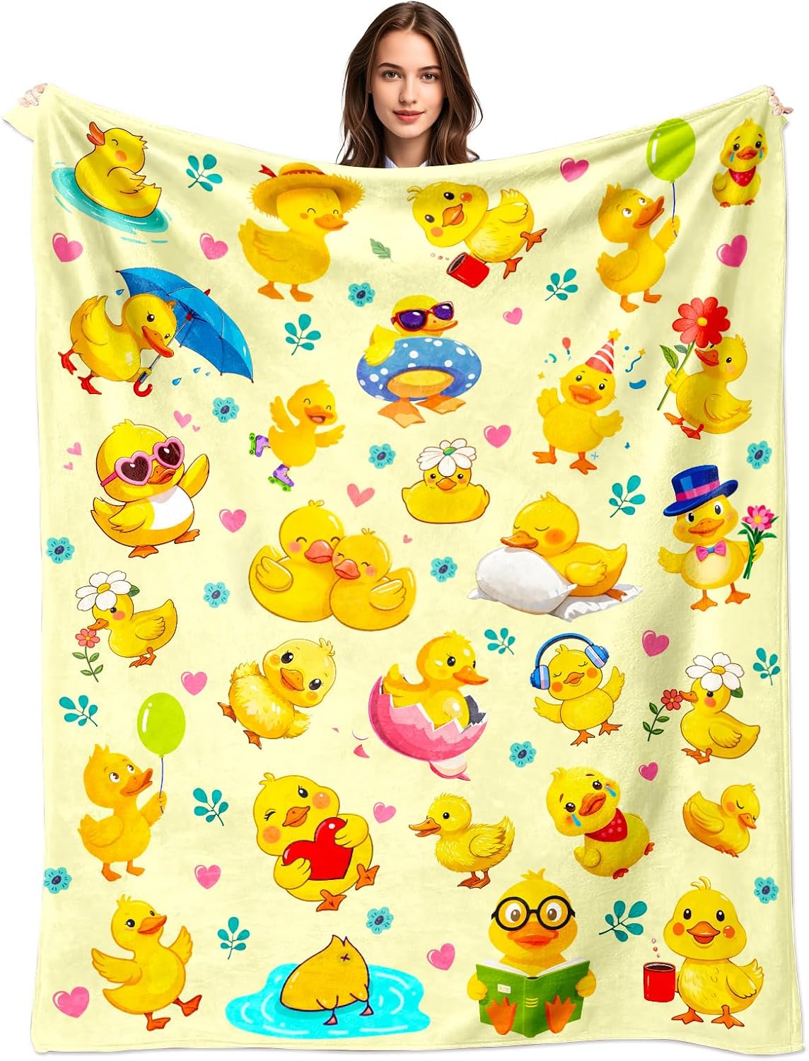 Baby Nursery Yellow - Yellow Chick Animal Print Blanket Throw
