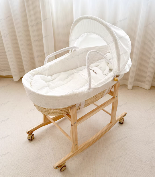Baby Nursery Rocking Chair - Baby Cradle, Carry Basket Portable, Bed