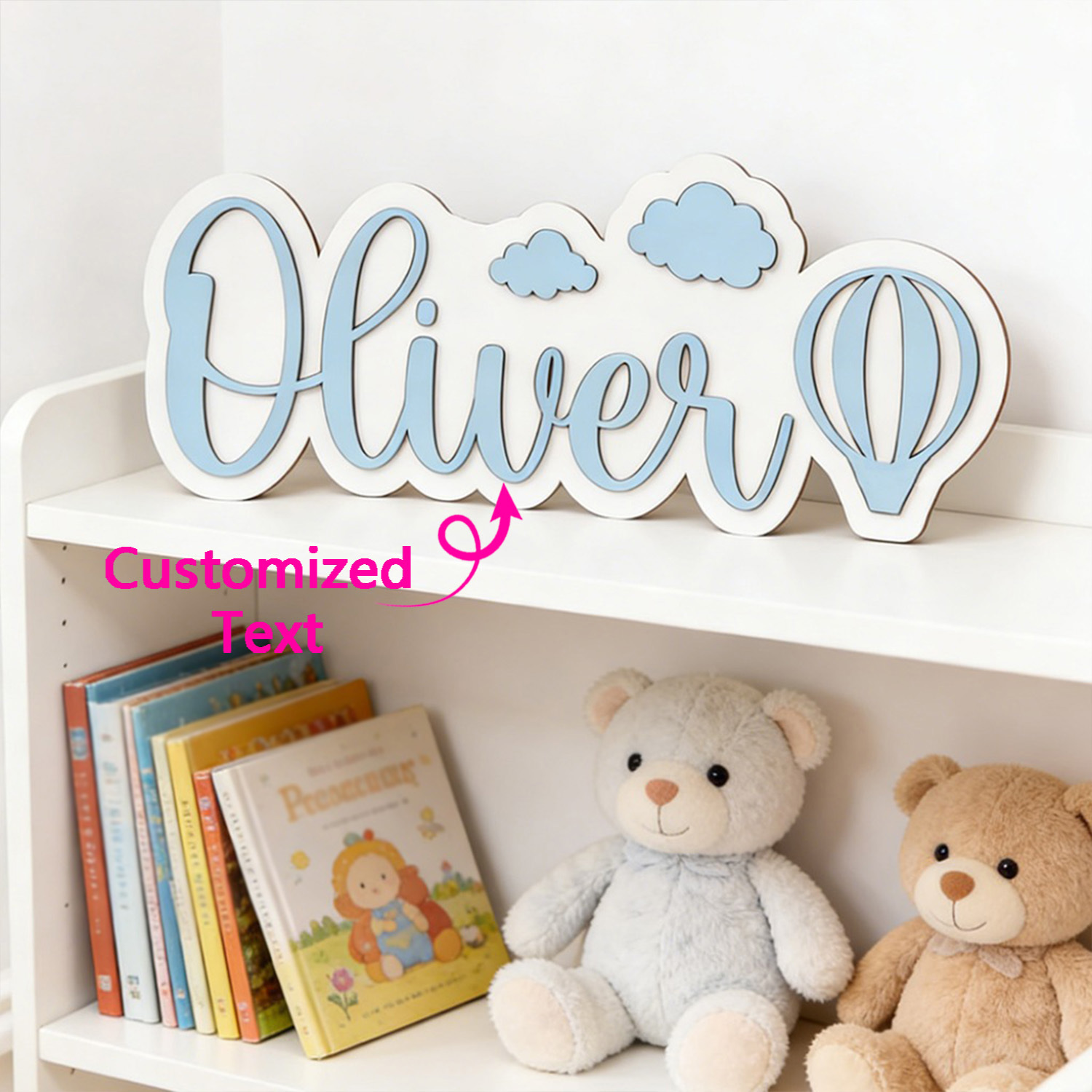 Baby Nursery - Personalized Hot Air Balloon & Cloud