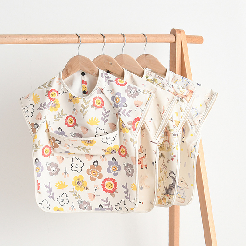 Baby Nursery Set - Newborn Baby Bibs Blouse Waterproof No-sleeved
