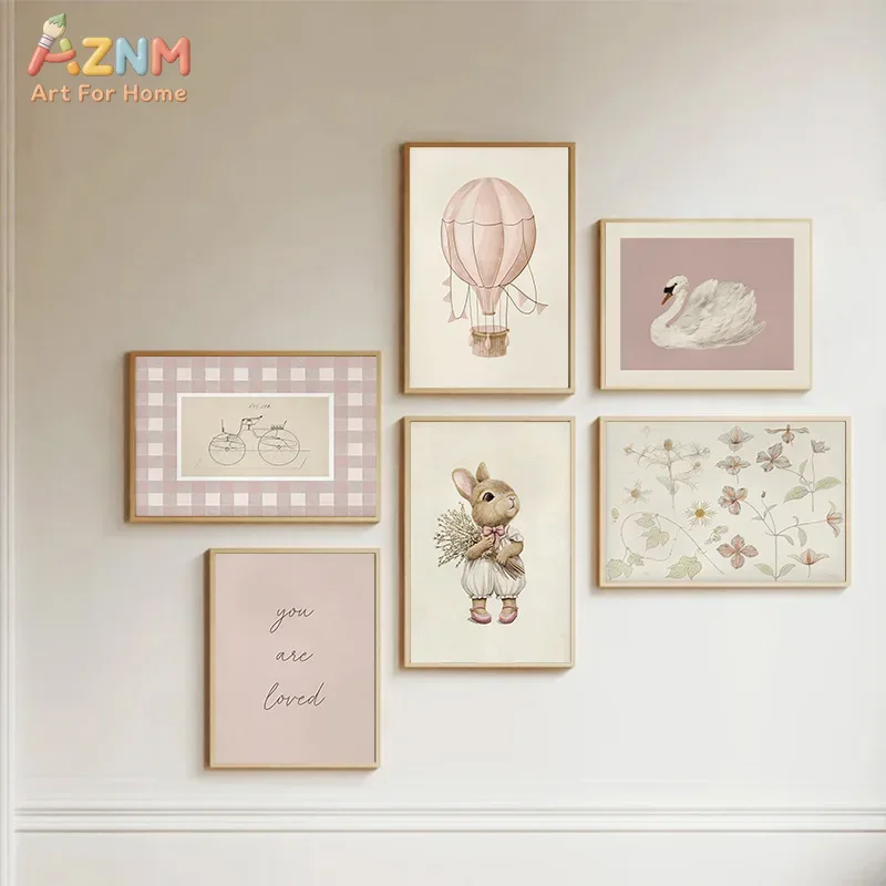 AZNM Boho Bunny Hot Air Balloo - Baby Nursery Vintage Decor ulasan dan harga