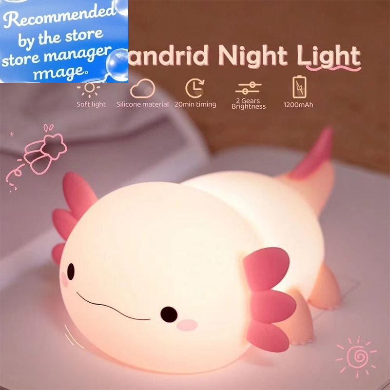 Cute Axolotl Night Light Silic - Baby Nursery Egg Light ulasan dan harga