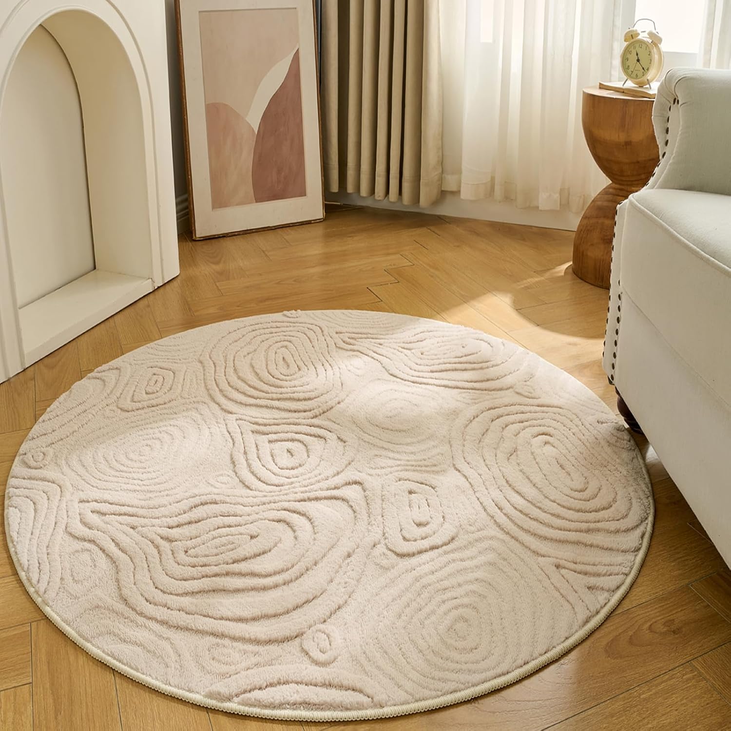 3D Geometric Round Rug – Soft  - Baby Nursery Game ulasan dan harga