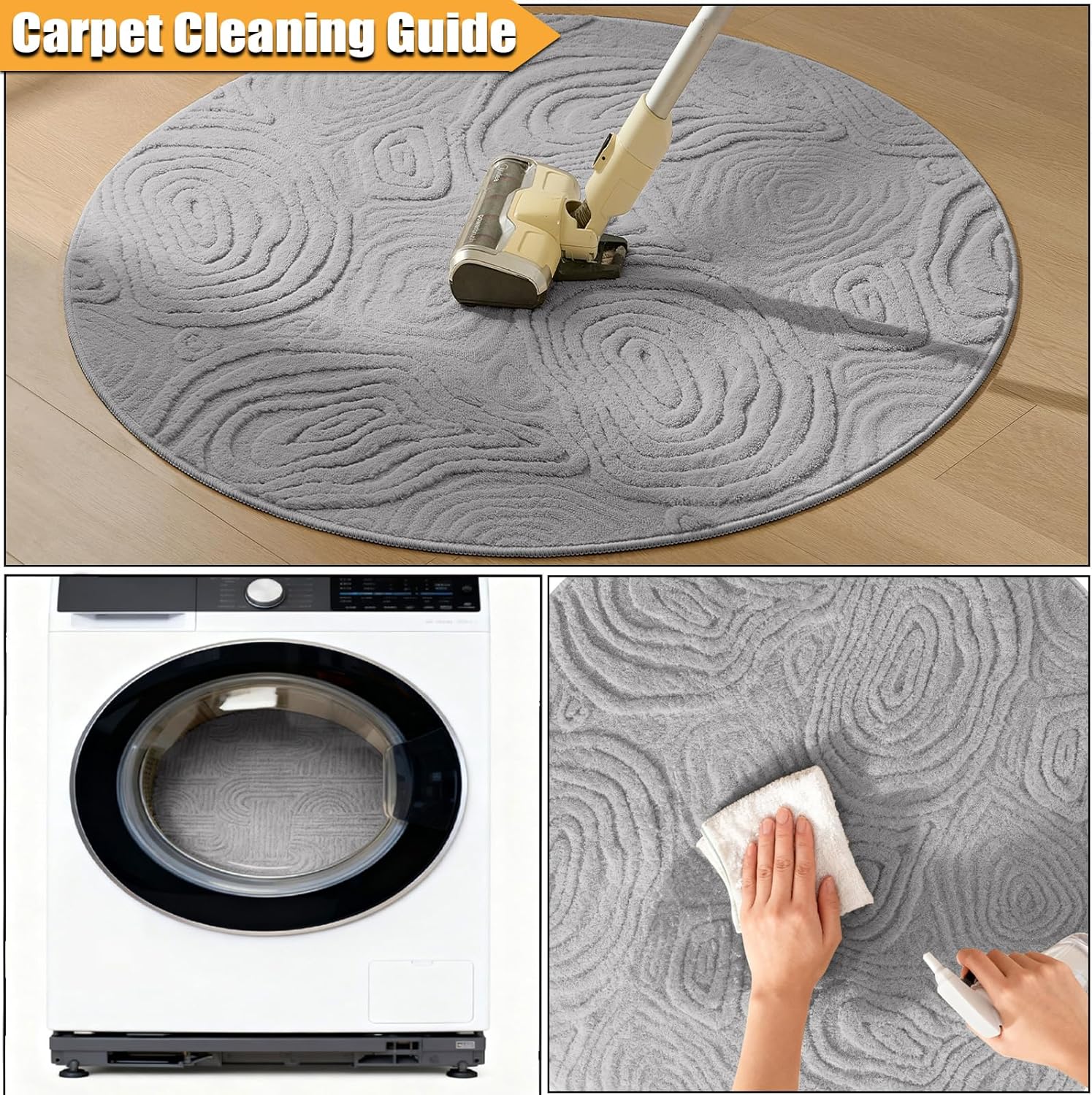 3D Geometric Round Rug – Soft  - Baby Nursery Game ulasan dan harga