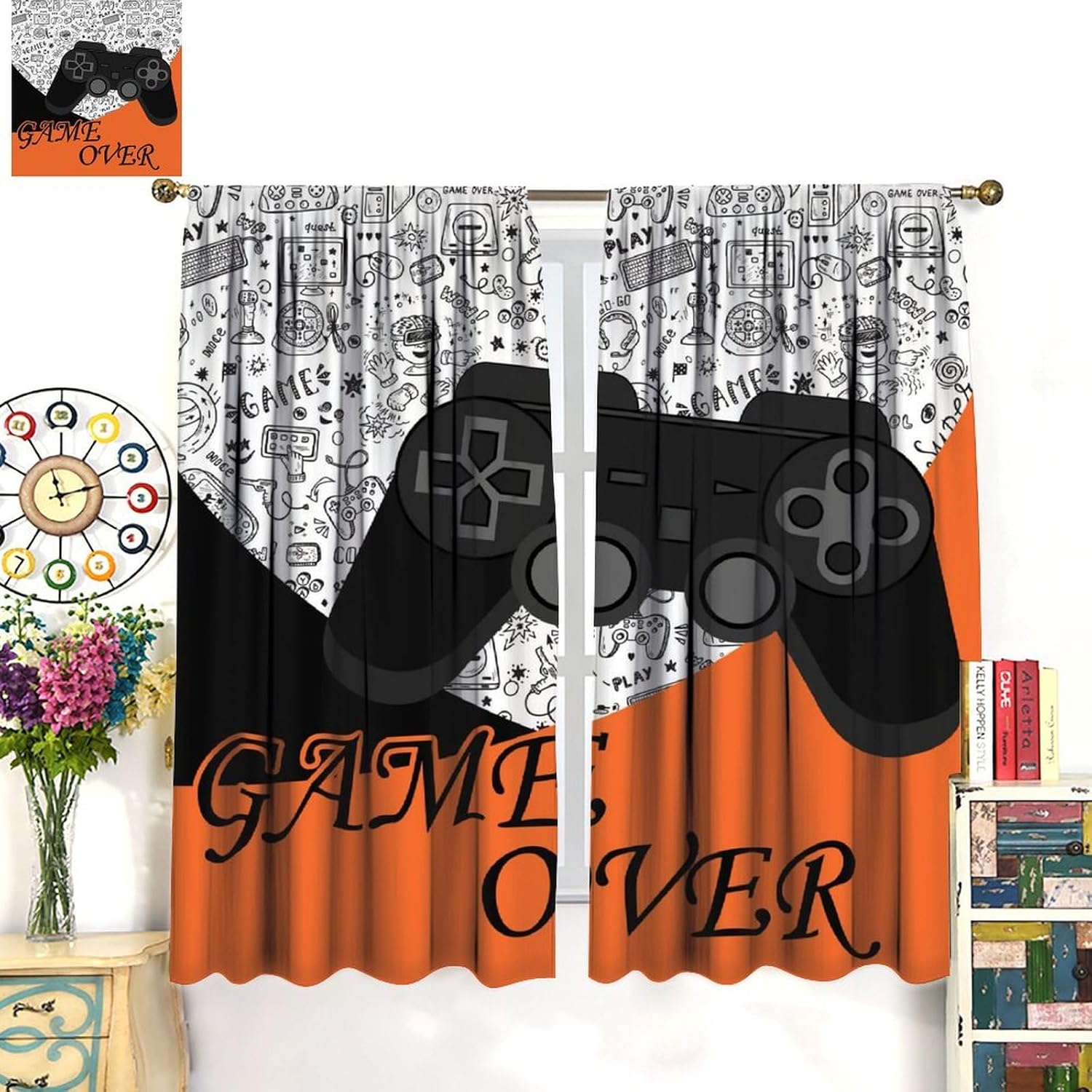 Gamer Curtains Kids Boy Bedroo - Baby Nursery Videos ulasan dan harga