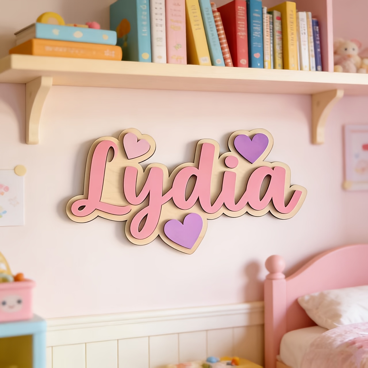 Personalized Gradient Heart Na - Baby Nursery ulasan dan harga