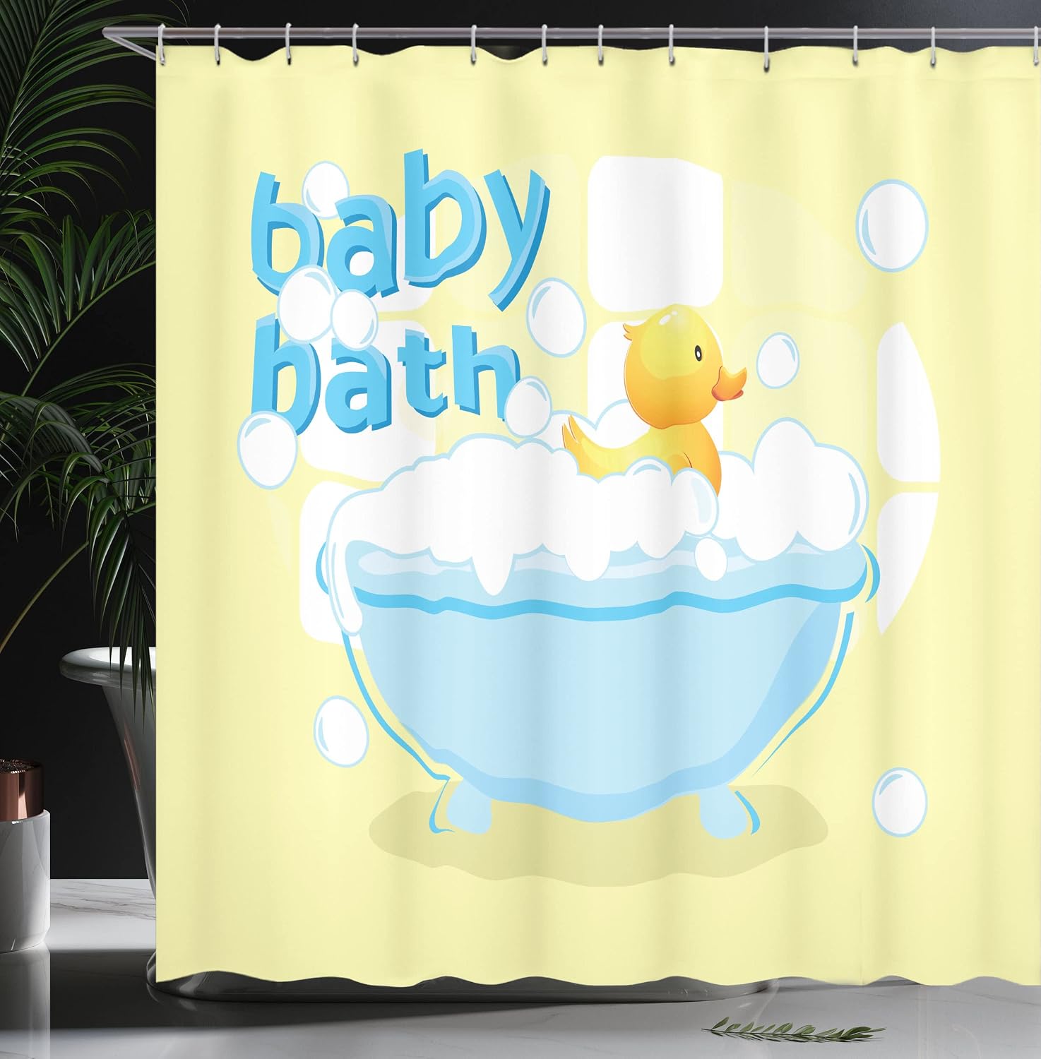 Yellow Baby Bath Shower Curtai - Baby Nursery Yellow ulasan dan harga