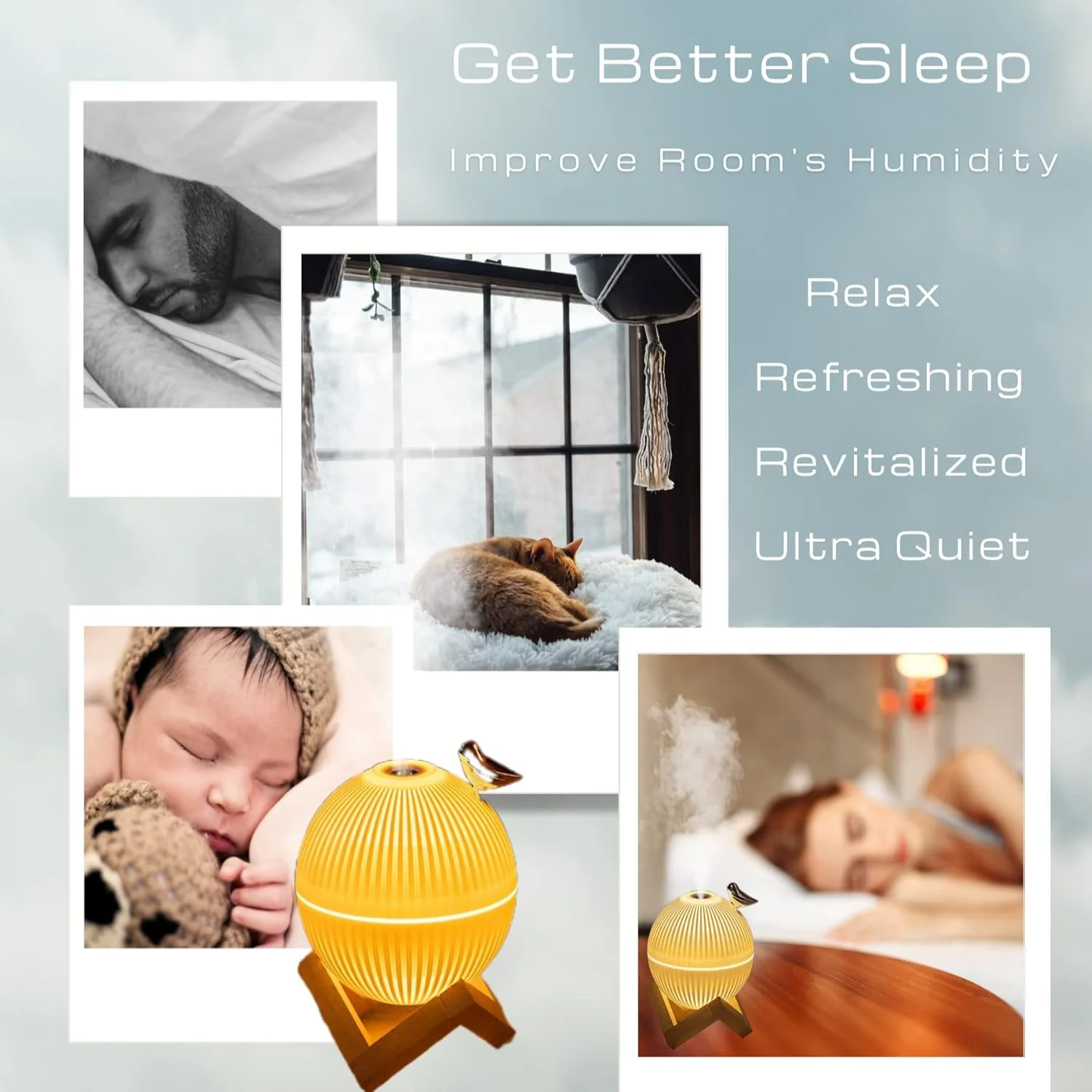 Cool Mist Mini Humidifier. Cut - Baby Nursery Yellow ulasan dan harga