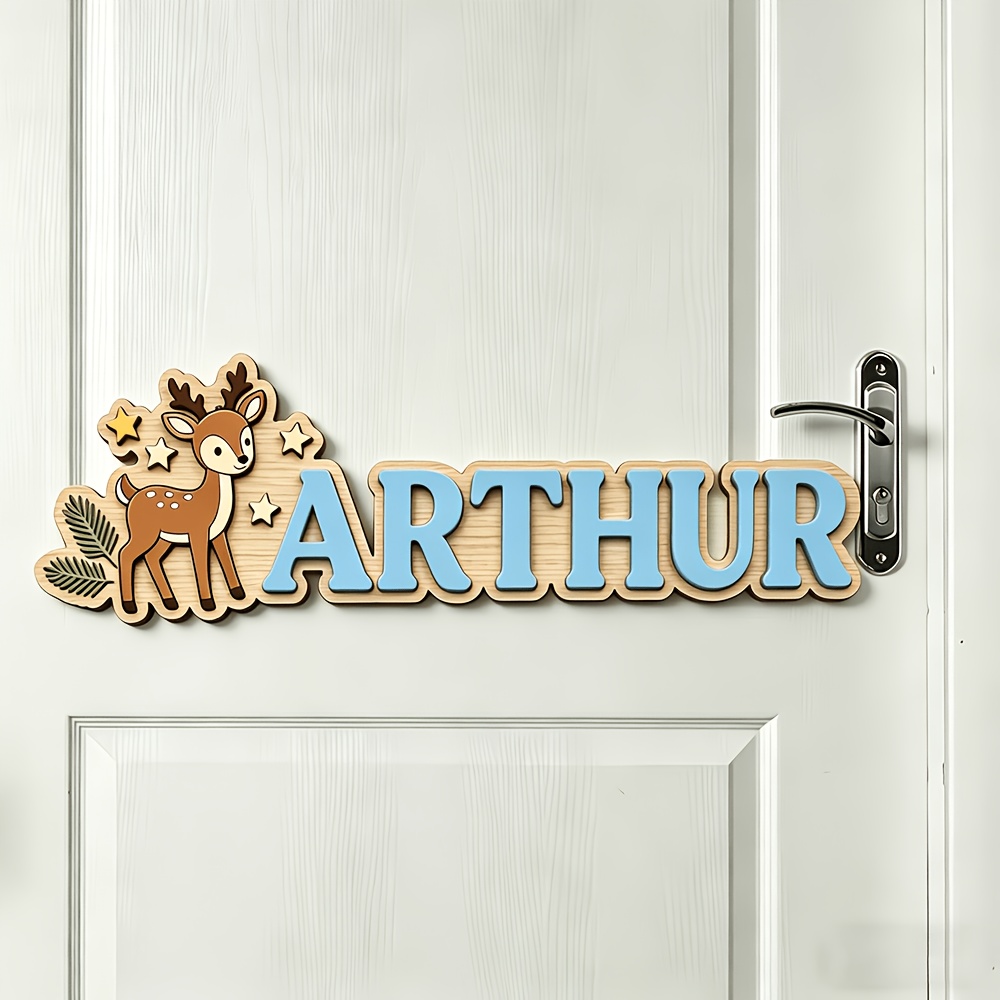 Custom Deer & Star Wooden Name - Baby Nursery ulasan dan harga