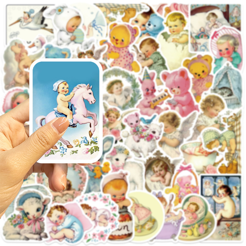 50pcs Vintage Baby Stickers Cu - Baby Nursery Vintage Decor ulasan dan harga
