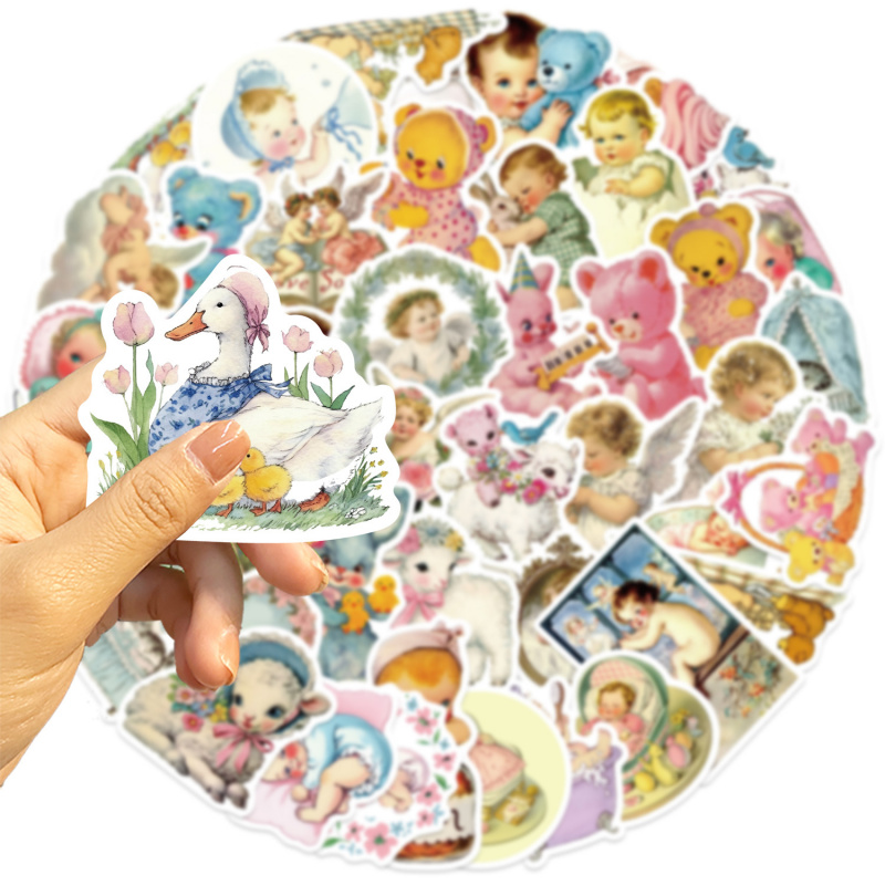 50pcs Vintage Baby Stickers Cu - Baby Nursery Vintage Decor ulasan dan harga