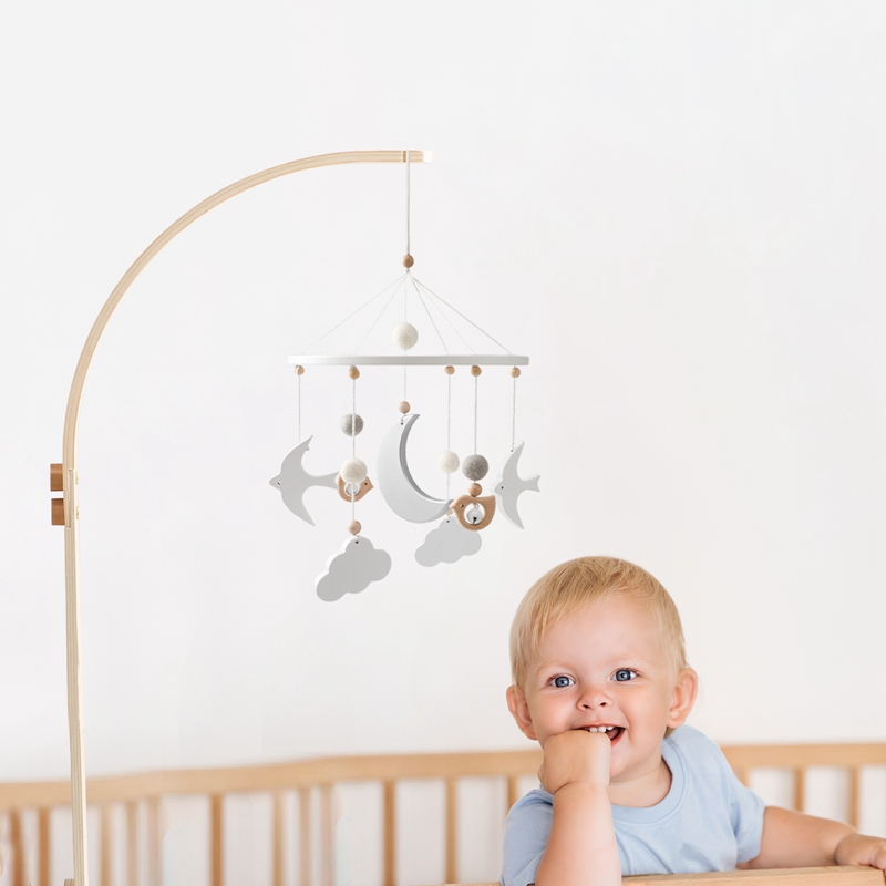 Baby Wooden Bed Bell Bracket M - Crib Mobile Musical ulasan dan harga