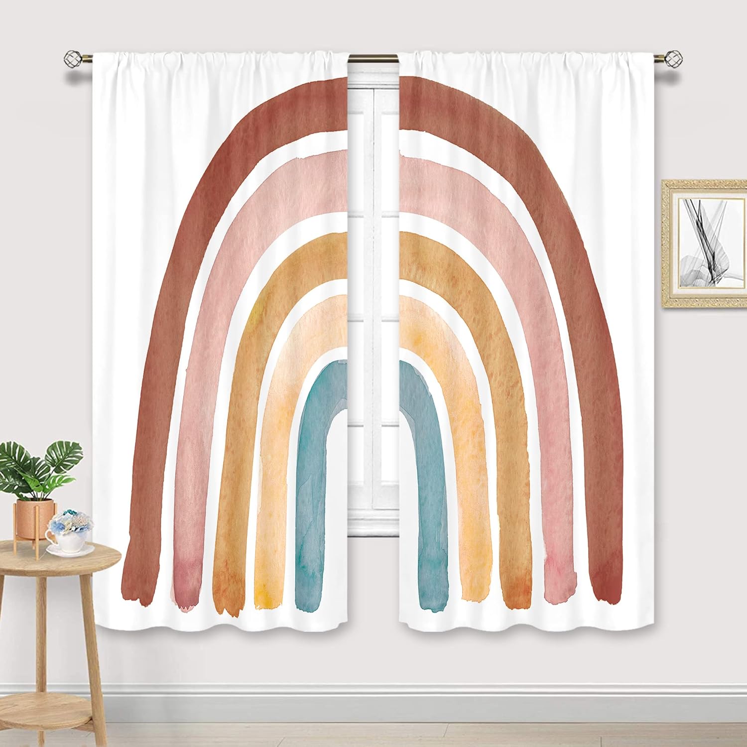 Kids Boho Rainbow Curtains for - Baby Nursery Vintage Decor ulasan dan harga