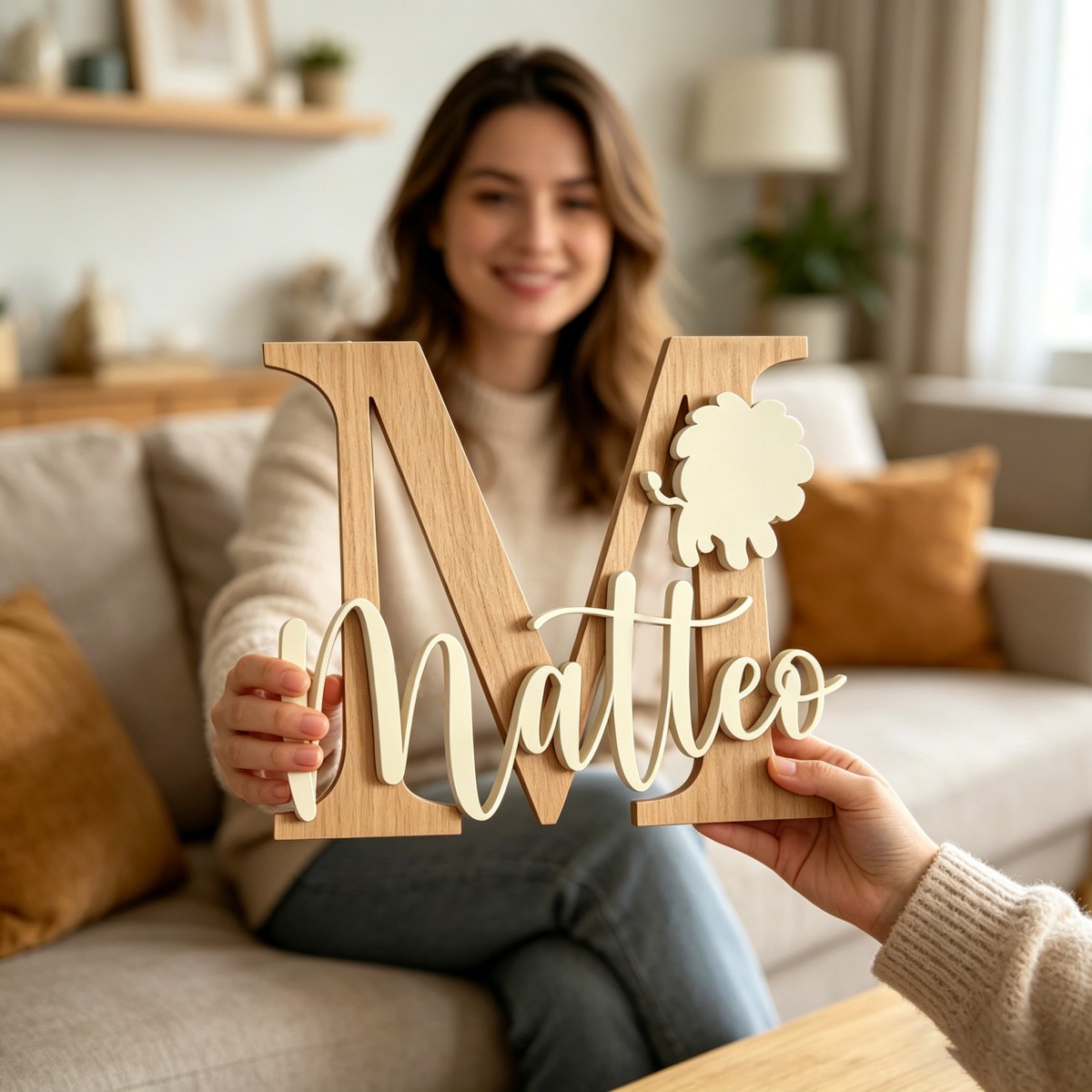 1Pc Custom Lion Name & Initial - Baby Nursery ulasan dan harga