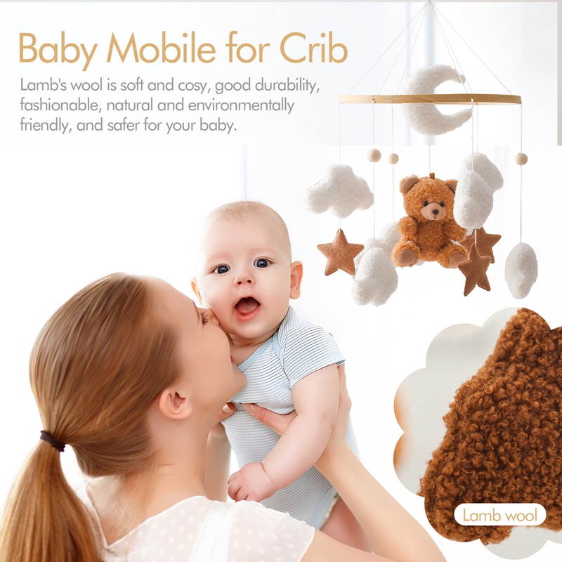 Wooden Crib Mobile Baby Bed Be - Crib Mobile Musical ulasan dan harga