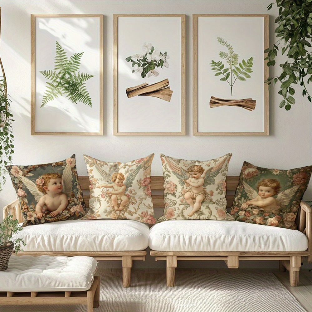 Printed Angel Floral Pillow Co - Baby Nursery Vintage Decor ulasan dan harga