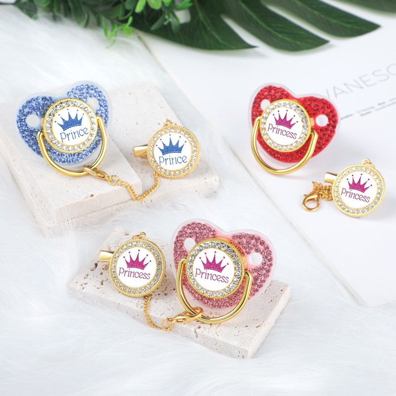 Luxury Crown Pacifier Clip Cha - Baby Nursery Set ulasan dan harga