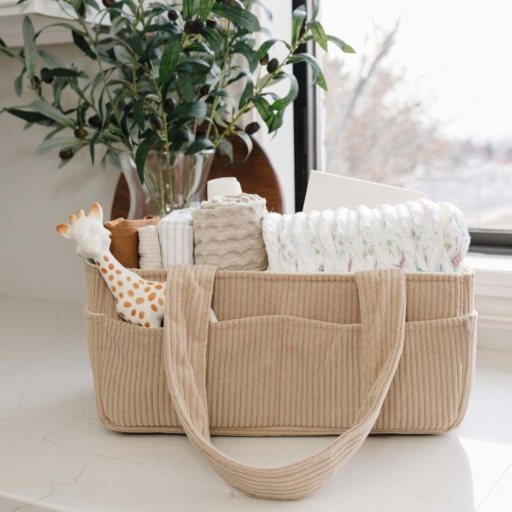 Corduroy Bag Large Capacity Di - Baby Nursery Backpack ulasan dan harga