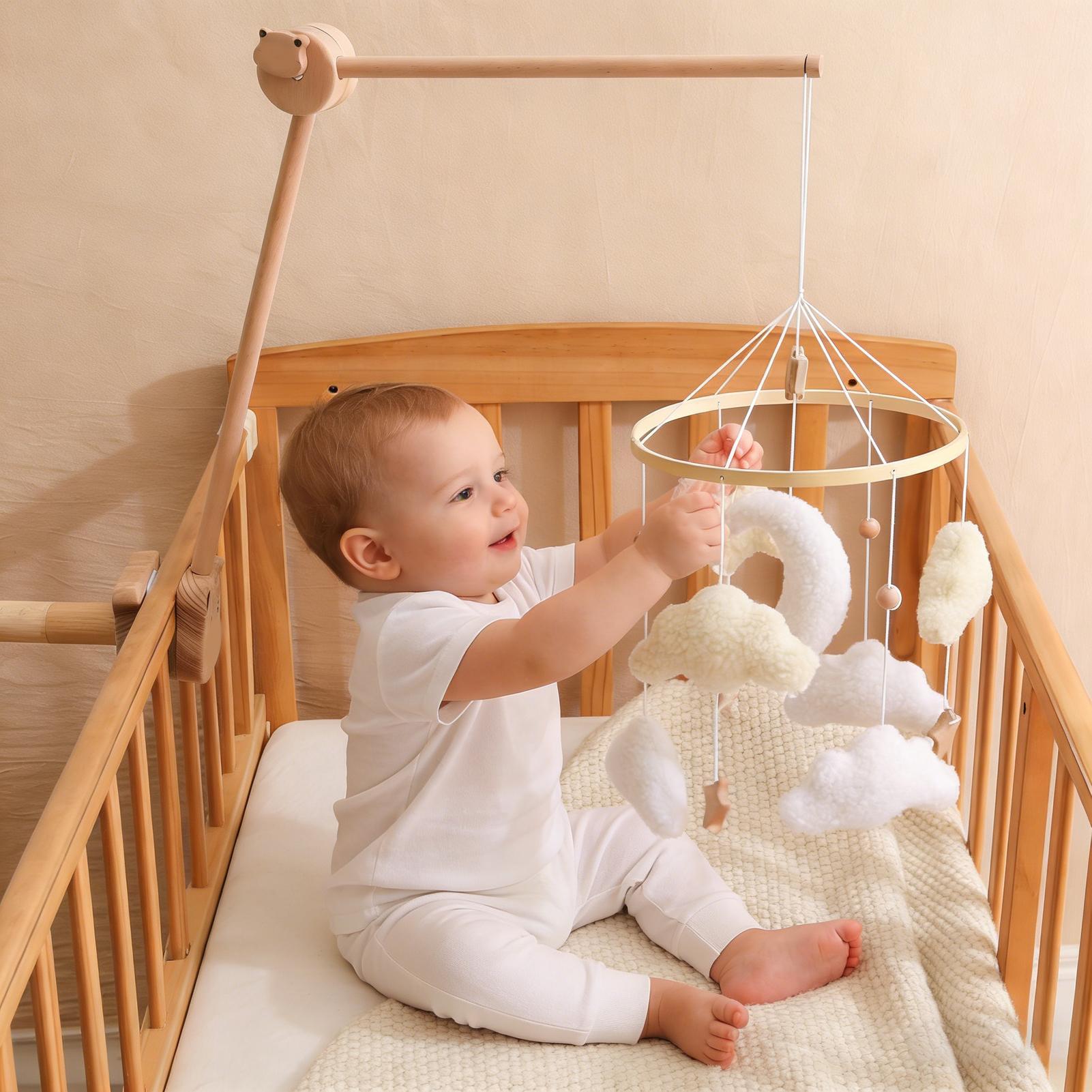 Wooden Crib Mobile Baby Bed Be - Baby Nursery Game ulasan dan harga